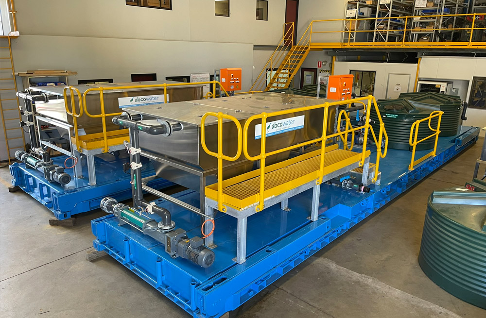 Fox Enviro Oil Water Separator Units in Production for Abco Custom-built oil water separator systems for heavy-duty mining wash bays in production